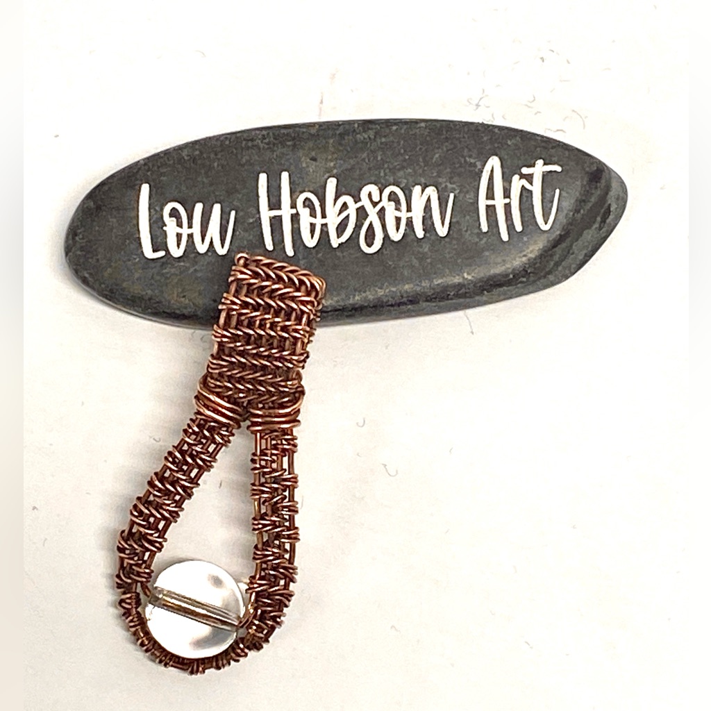 Handmade Clear Quartz Hand Wrapped Antiqued Copper Modern Pendant, Gift For Her